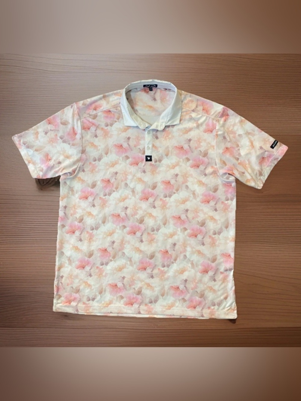 Bad Birdie Shirt Mens 2XL The Bungalow Pink Floral Golf Performance Polo